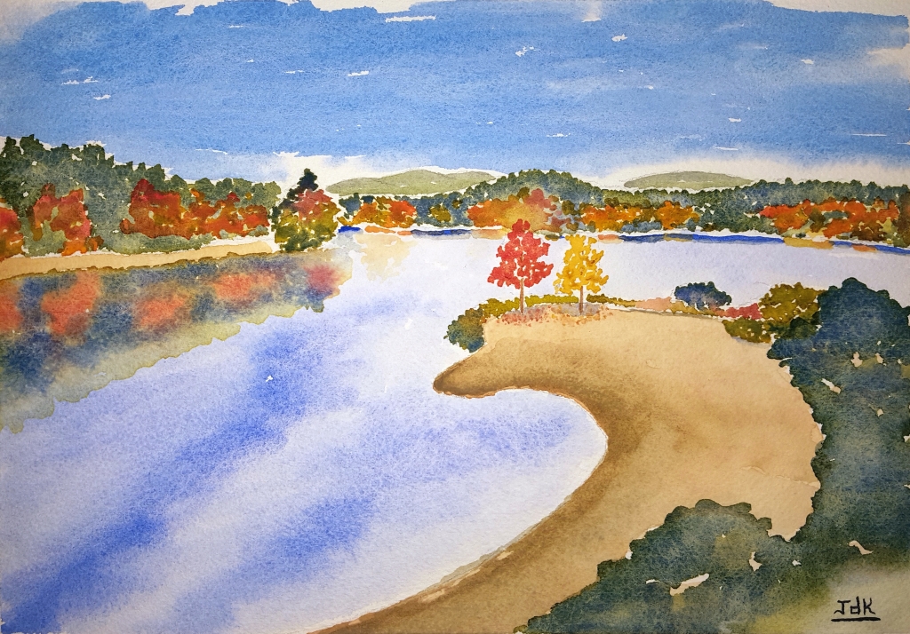 Autumn Shore Lore #1 ~ Watercolor by John Klobucher
