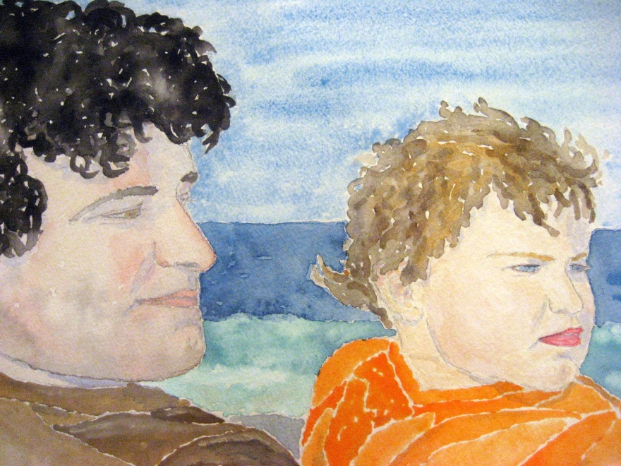 Father and Son ~ Watercolor by John Klobucher