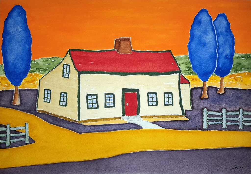 Vincent's Farmhouse ~ Watercolor by John Klobucher